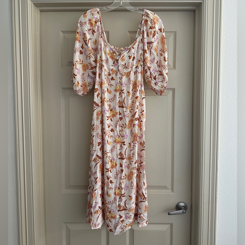 Billabong Floral Maxi Dress - Cream and Orange